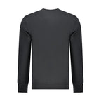 Black North Sails cotton men's sweatshirt with a crew neck and logo detail, casual and comfortable for everyday wear.