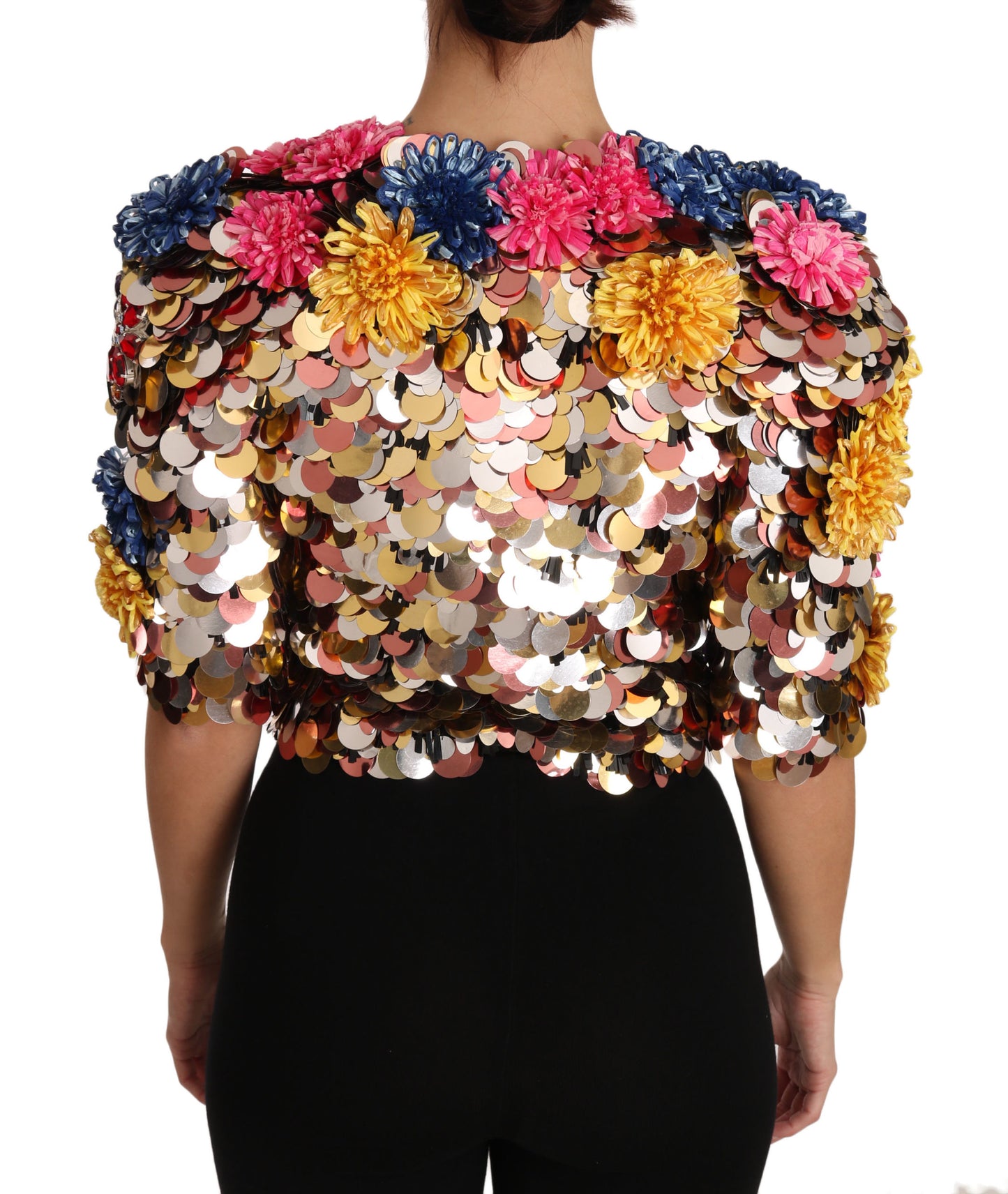 Dolce & Gabbana Crystal Sequined Floral Jacket Coat Dolce & Gabbana