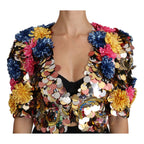 Dolce & Gabbana Crystal Sequined Floral Jacket Coat