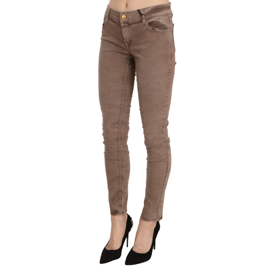 CYCLE Brown Low Waist Slim Fit Skinny Pants