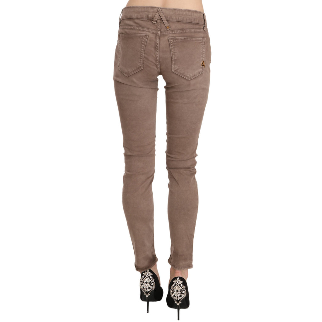 CYCLE Brown Low Waist Slim Fit Skinny Pants
