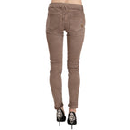 CYCLE Brown Low Waist Slim Fit Skinny Pants