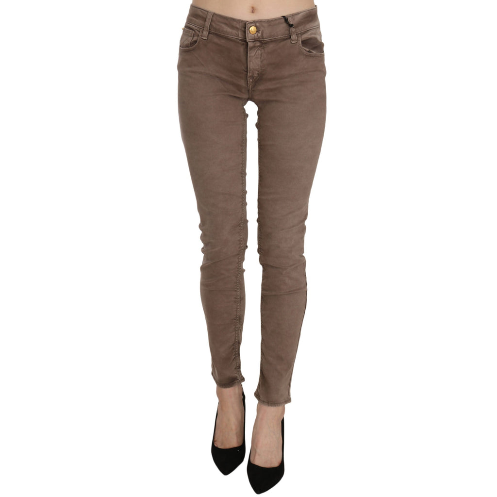CYCLE Brown Low Waist Slim Fit Skinny Pants