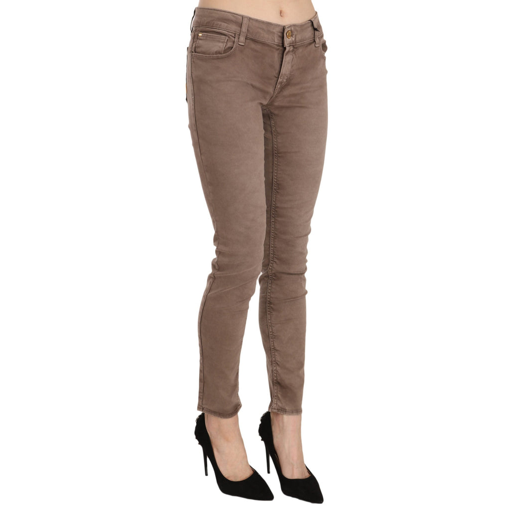 CYCLE Brown Low Waist Slim Fit Skinny Pants