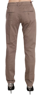 Dondup Brown Low Waist Straight Cut Trouser Pant