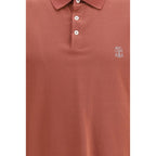 Brunello Cucinelli Red Cotton Polo Shirt