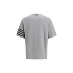 Thom Browne gray cotton sportswear garment with a classic fit and minimalist design, displayed on a plain background.