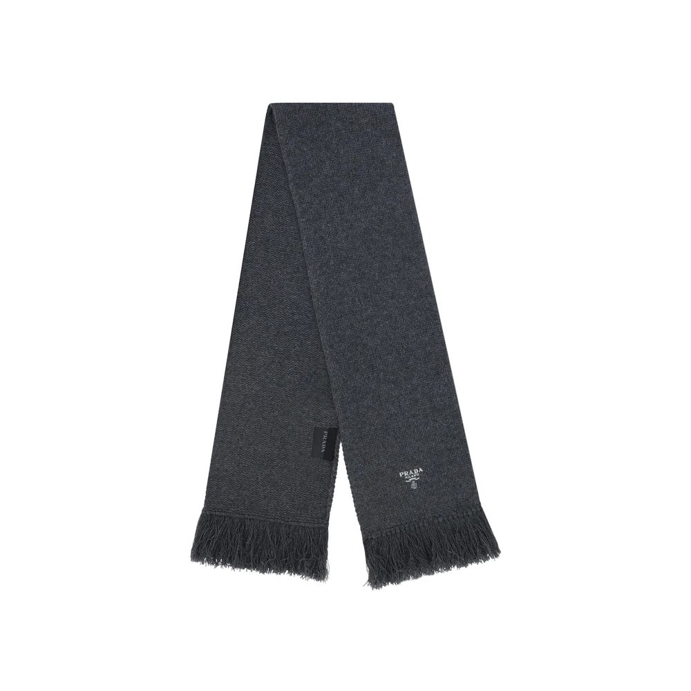 Prada Gray Cashmere Scarf Prada