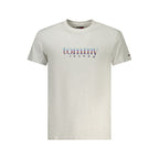 Gray cotton men's T-shirt by Tommy Hilfiger, featuring a classic fit and brand logo on the front.