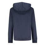 Blue cotton women's hoodie by Tommy Hilfiger featuring a relaxed fit and signature logo on the front.