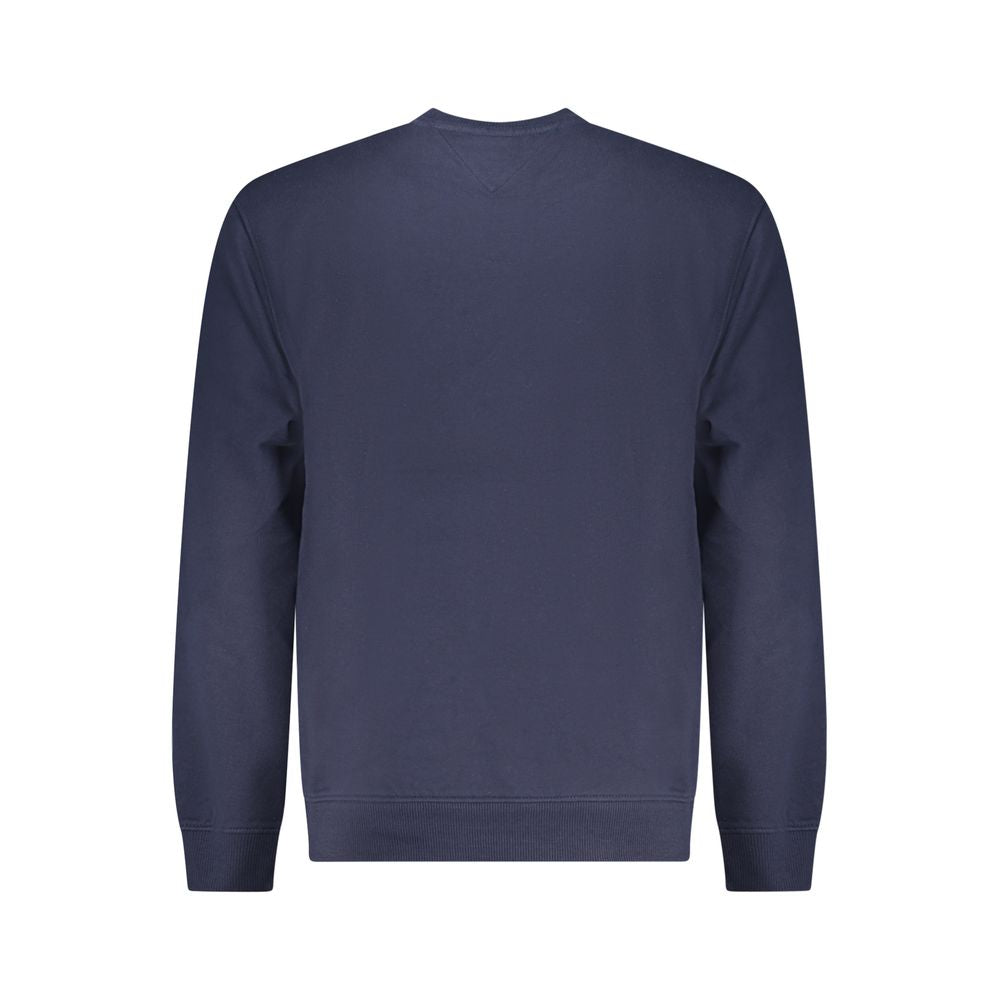 Blue cotton men's sweatshirt by Tommy Hilfiger with a classic crew neck and logo detail on the chest.