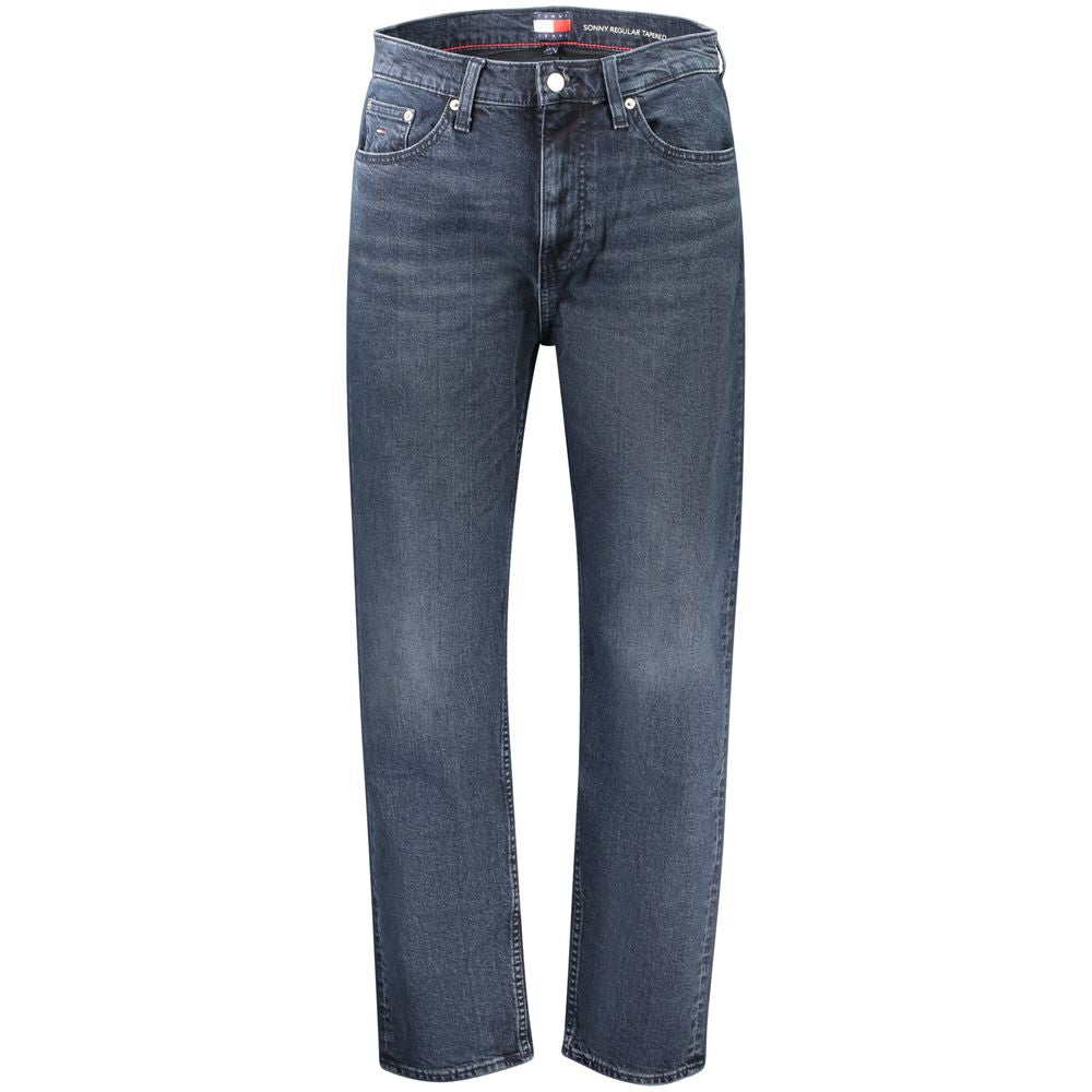 Tommy Hilfiger men's blue cotton jeans with classic five-pocket design and straight-leg fit.