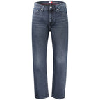 Tommy Hilfiger men's blue cotton jeans with classic five-pocket design and straight-leg fit.