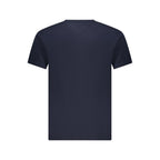 Tommy Hilfiger blue cotton men's T-shirt with crew neck and short sleeves, laid flat for display.