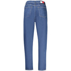 Tommy Hilfiger women’s blue cotton jeans with classic five-pocket design and straight-leg fit.
