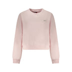 Pink cotton women's sweatshirt by Tommy Hilfiger with a casual fit and subtle logo detail.