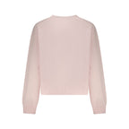 Pink cotton women's sweatshirt by Tommy Hilfiger with a relaxed fit, ribbed cuffs, and logo detail.