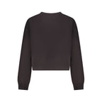 Black cotton women's sweatshirt by Tommy Hilfiger featuring a casual fit and classic logo design.