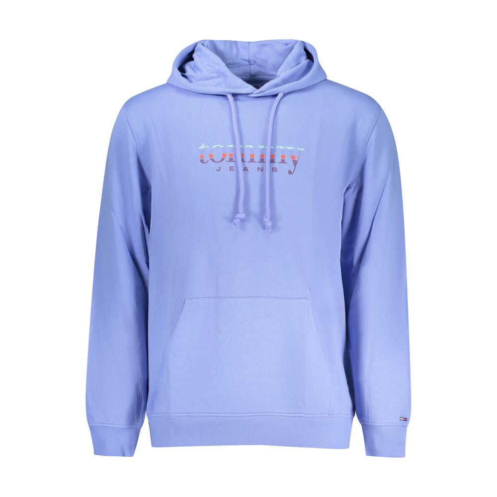 Tommy Hilfiger Azzurro cotton men's sweatshirt with a crew neck and logo detail, displayed on a plain background.