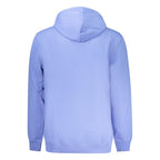 Tommy Hilfiger Azzurro cotton men's sweatshirt displayed on a hanger, featuring a classic crewneck and logo details.