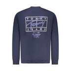 Tommy Hilfiger blue cotton men's sweatshirt with crew neck and long sleeves, casual clothing for everyday wear.