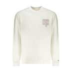 White cotton men's sweatshirt by Tommy Hilfiger with a classic fit and subtle logo detail on the chest.