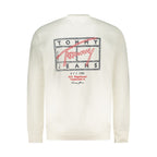 White cotton men's sweatshirt by Tommy Hilfiger, featuring a classic fit and logo detail on the front.