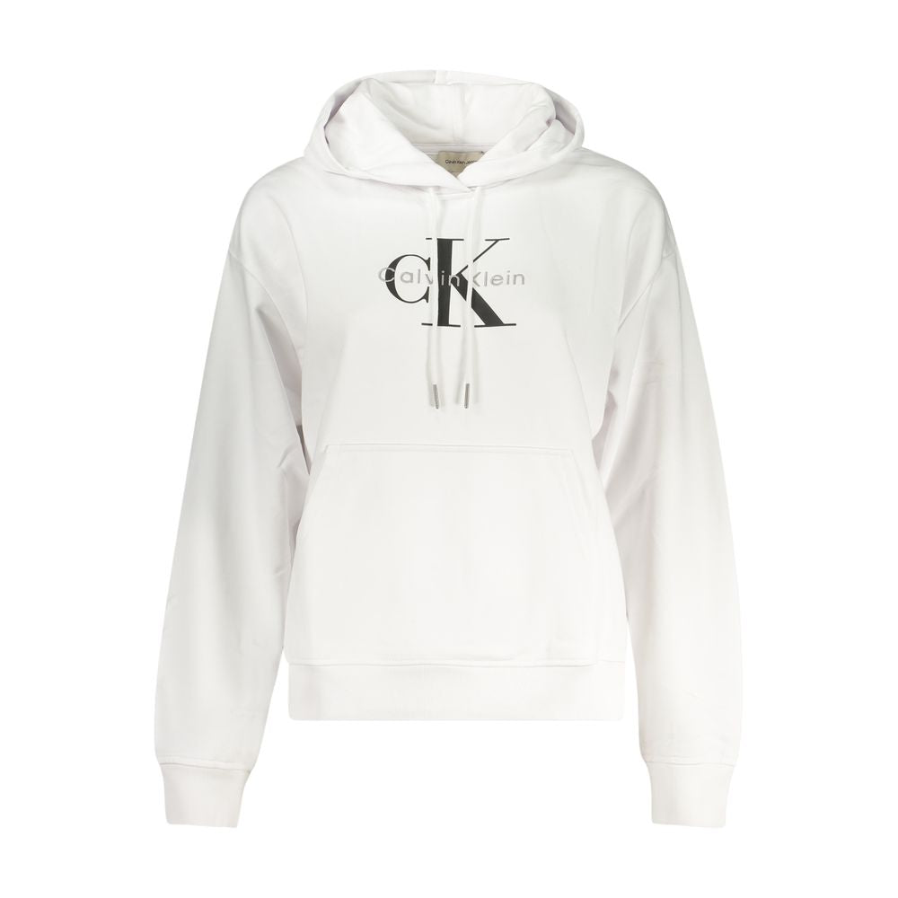 Calvin Klein Bianco cotton women's sweatshirt featuring a relaxed fit and classic design, suitable for casual wear.