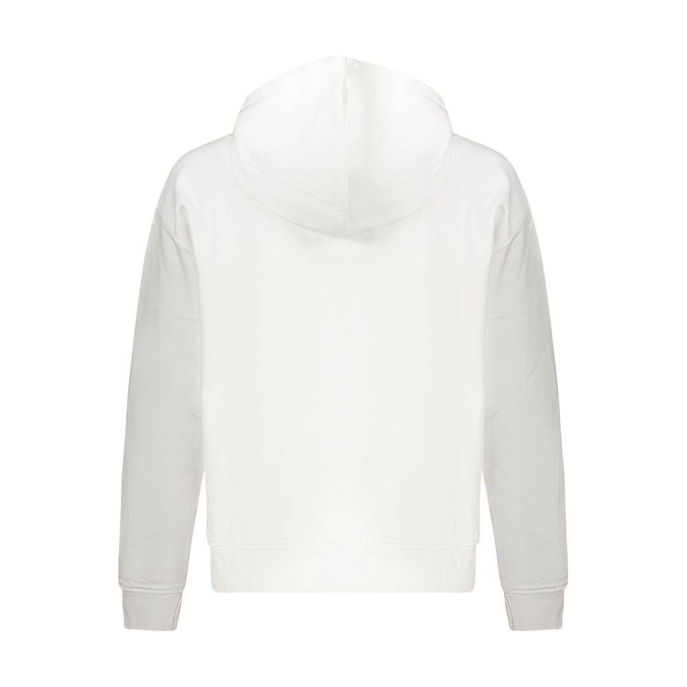 Calvin Klein Bianco cotton women's sweatshirt with a relaxed fit, featuring a crew neck and minimalist design.