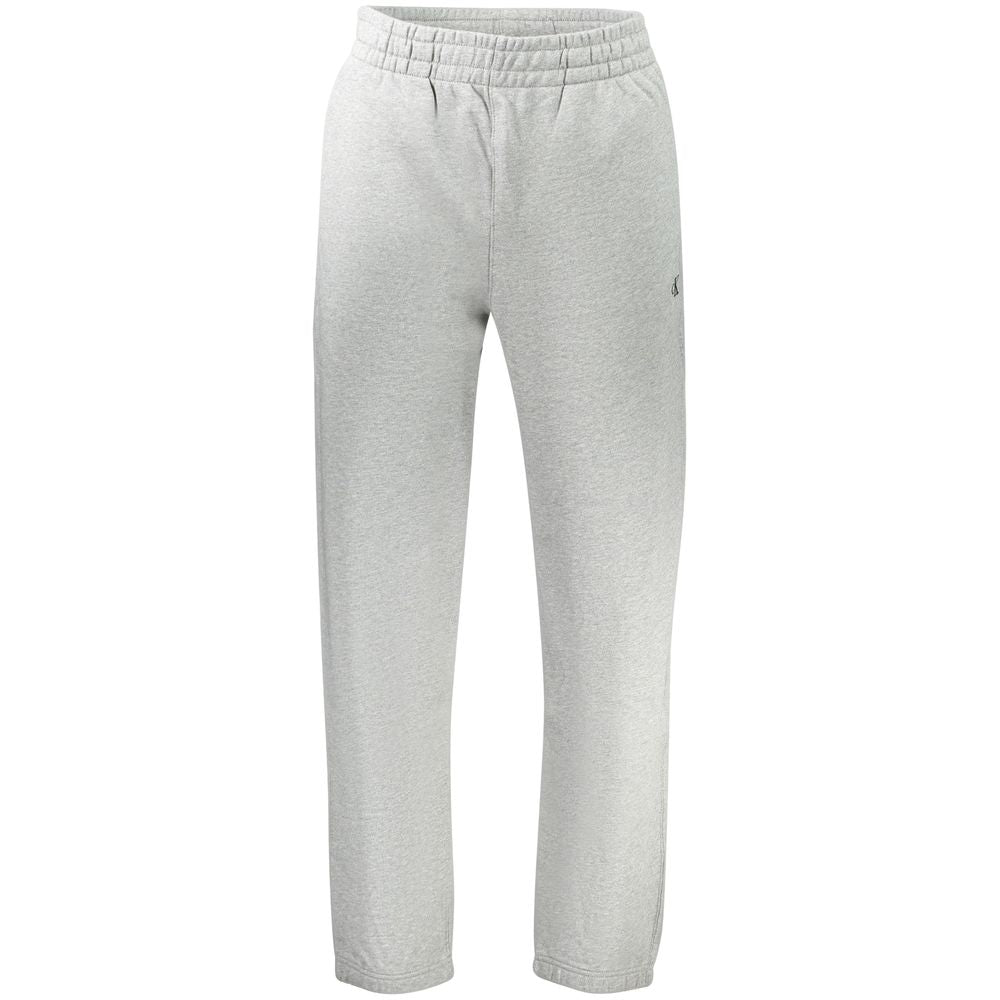 Calvin Klein Grigio cotton men's sport trousers showing slim fit design and front pockets.