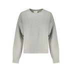 Calvin Klein Grigio cotton women's sweatshirt with a relaxed fit and long sleeves, shown on a plain background.