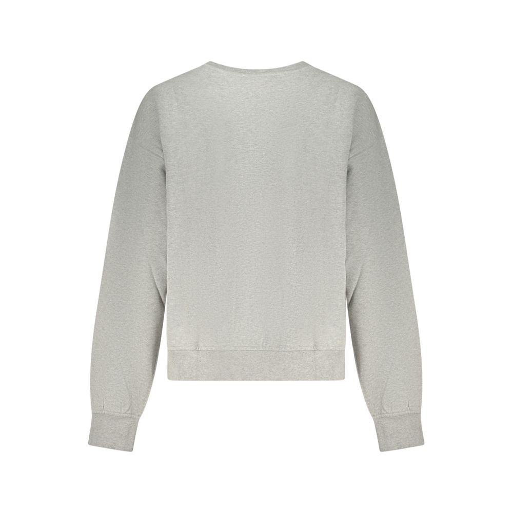 Calvin Klein Grigio cotton women's sweatshirt with long sleeves and crew neckline, soft and casual for everyday wear.