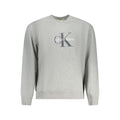 Calvin Klein gray cotton men's sweatshirt with a classic crewneck and long sleeves, featuring subtle branding.