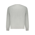 Calvin Klein gray cotton men's sweatshirt with crew neck and long sleeves, casual and comfortable for everyday wear.