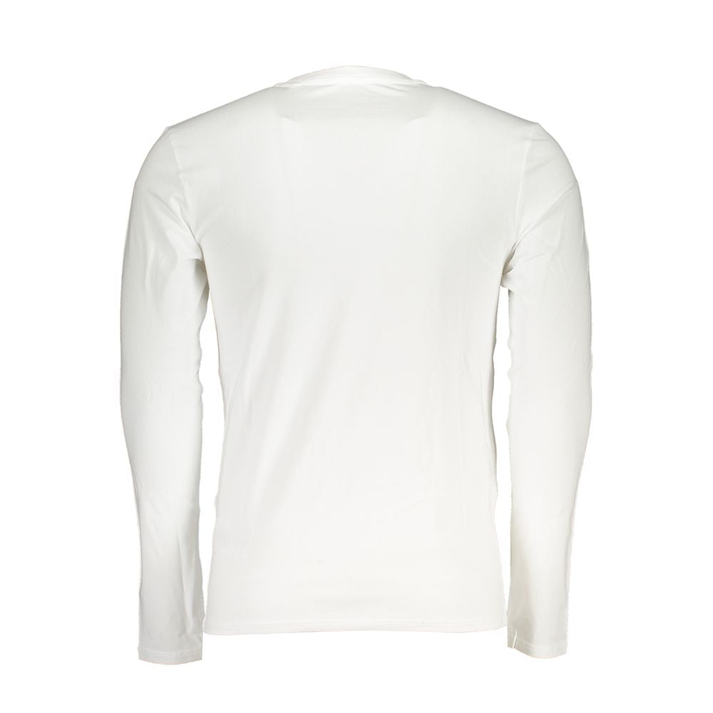 White cotton men's T-shirt by Guess Jeans, featuring a classic fit and crew neckline, displayed on a plain background.