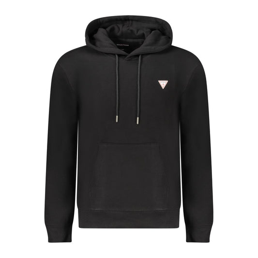 Guess Jeans Black Cotton Men Sweatshirt Slim Fit Hooded Guess Jeans