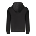Black Guess Jeans men's cotton sweatshirt with slim fit hood, featuring a casual and comfortable design.