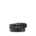 Ferragamo Black Calf Leather Bos Taurus Regular Belt Ferragamo