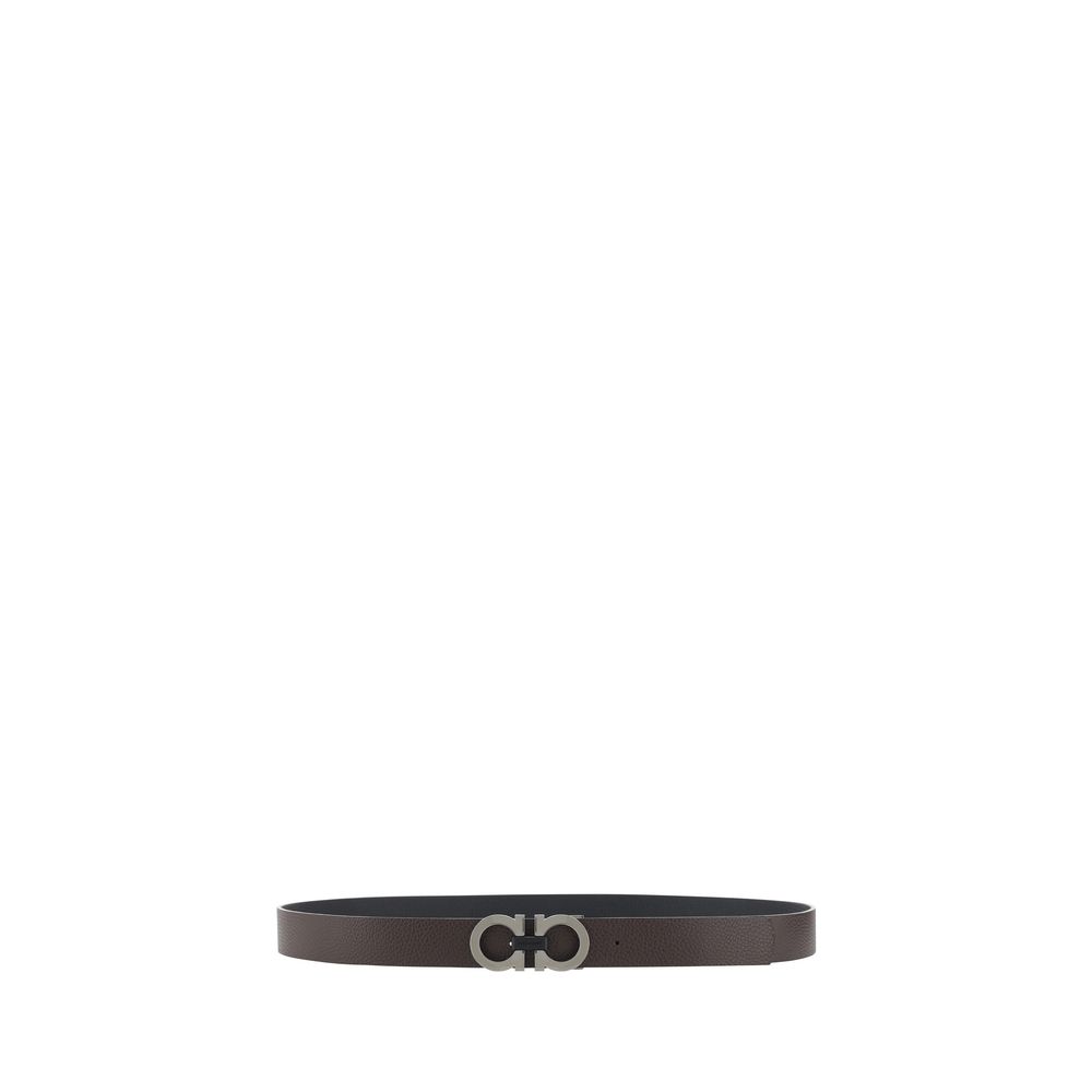 Ferragamo Black Calf Leather Bos Taurus Regular Belt Ferragamo