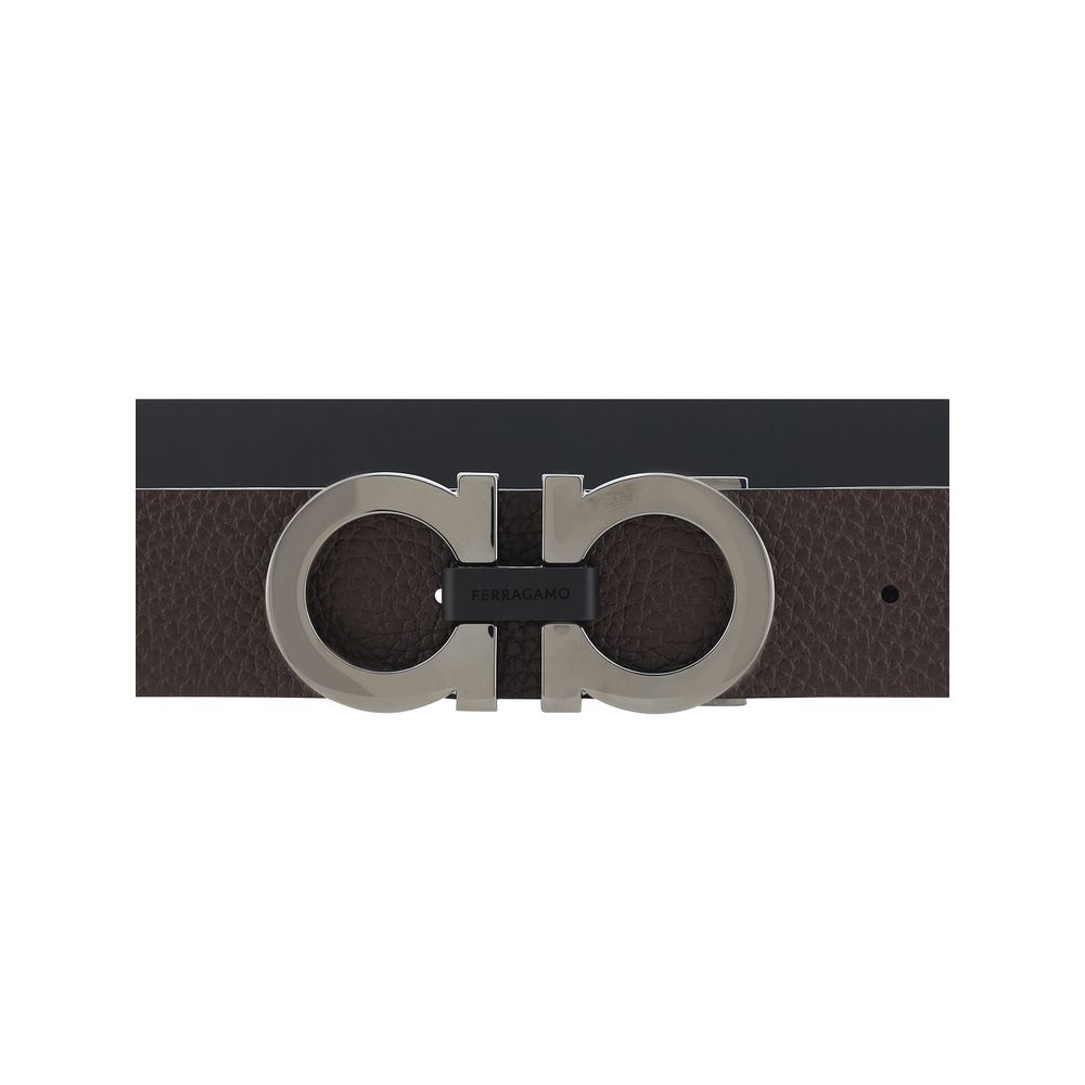 Ferragamo Black Calf Leather Bos Taurus Regular Belt Ferragamo