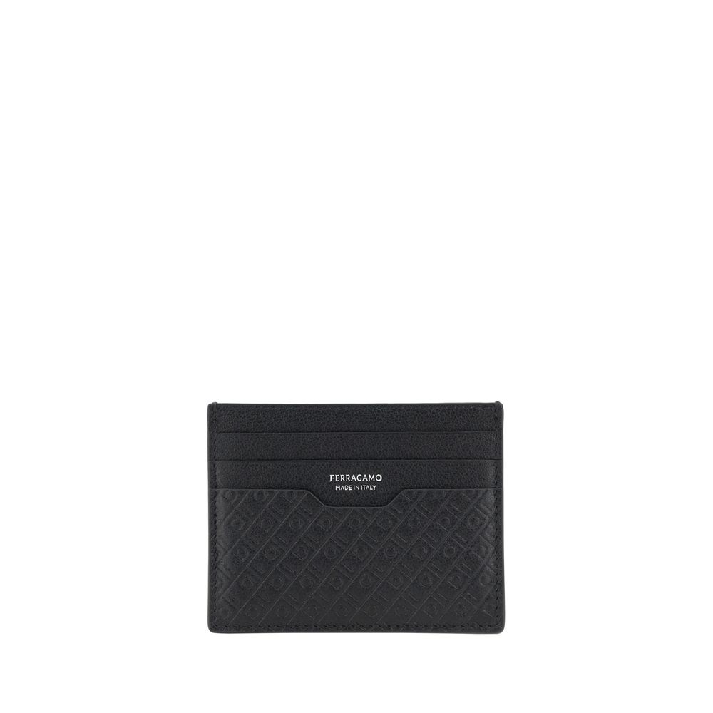 Ferragamo Black Calf Leather Bos Taurus Wallet Ferragamo