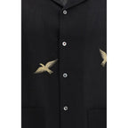 Baziszt Black Cotton Shortsleeve Shirt