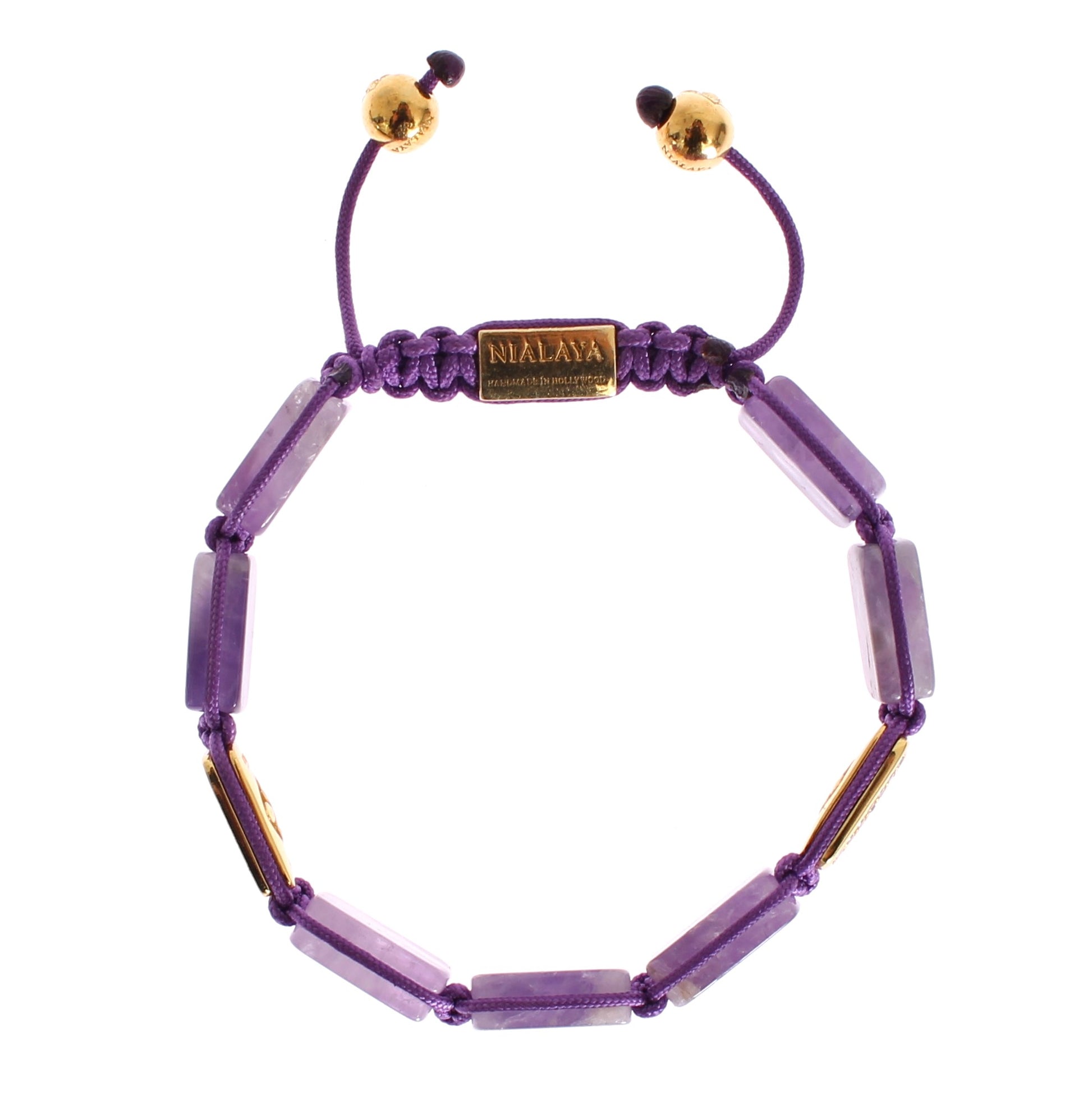 Nialaya CZ Amethyst 18K Gold 925 Bracelet Nialaya