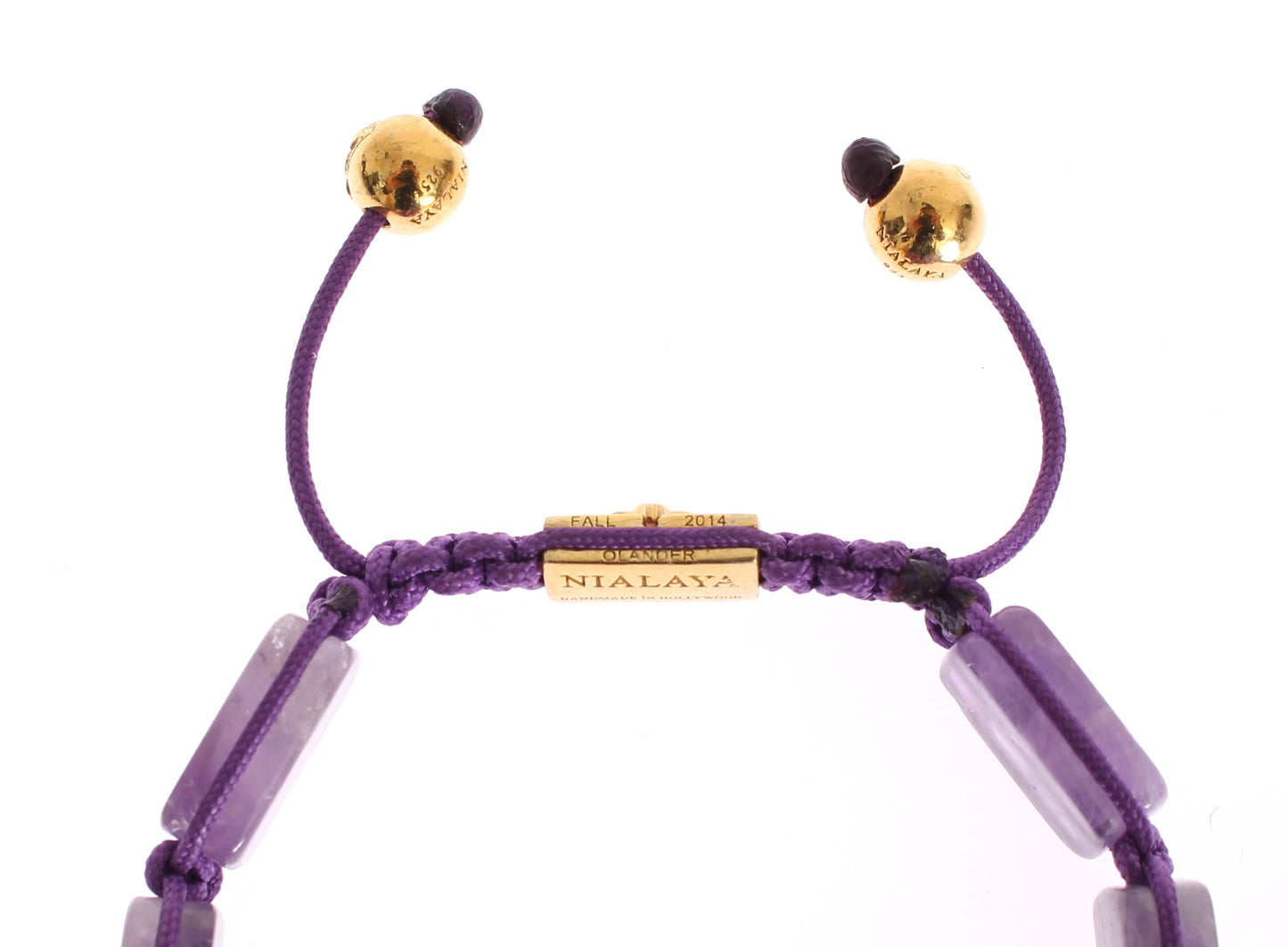 Nialaya CZ Amethyst 18K Gold 925 Bracelet Nialaya