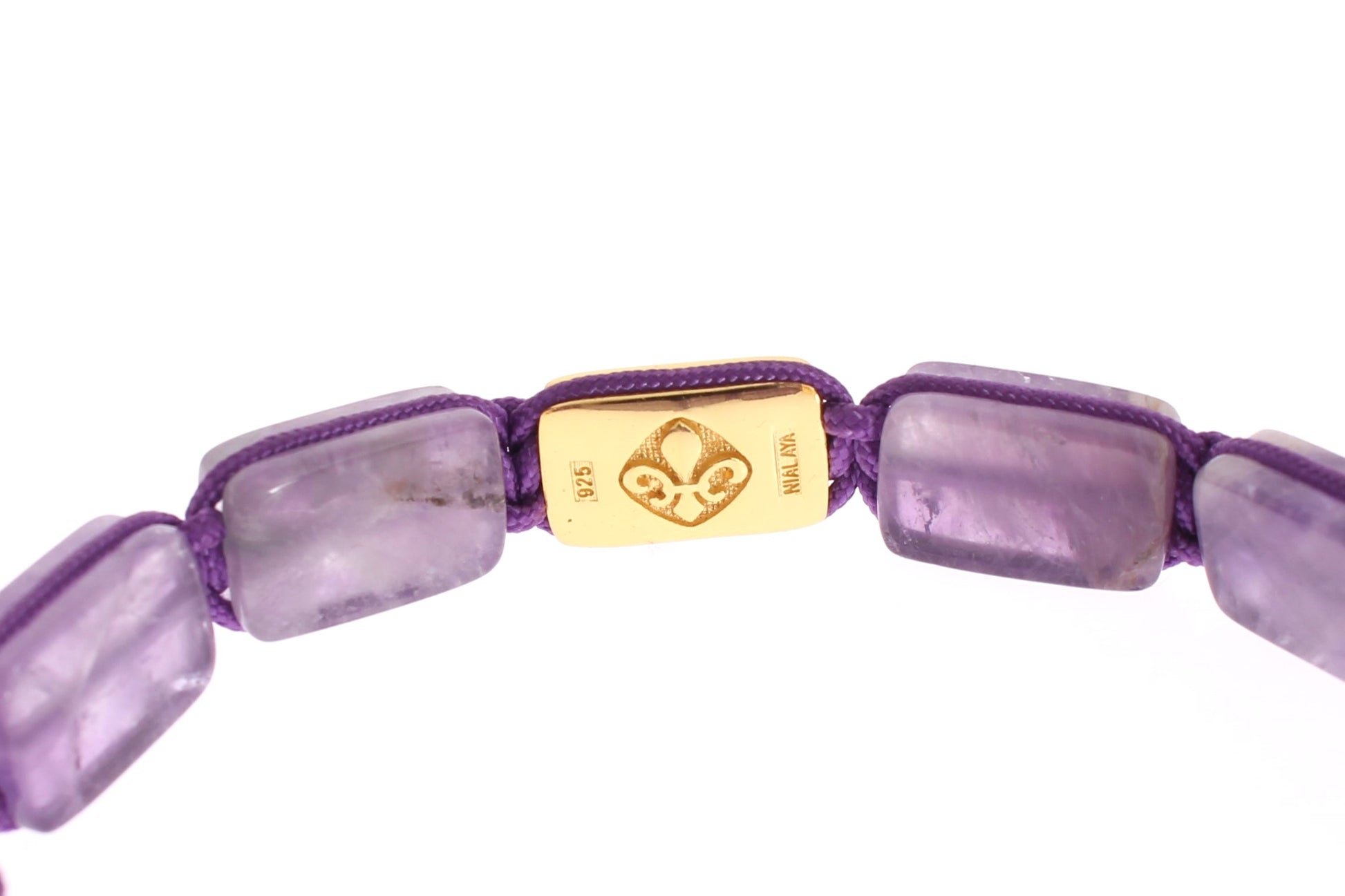 Nialaya CZ Amethyst 18K Gold 925 Bracelet Nialaya
