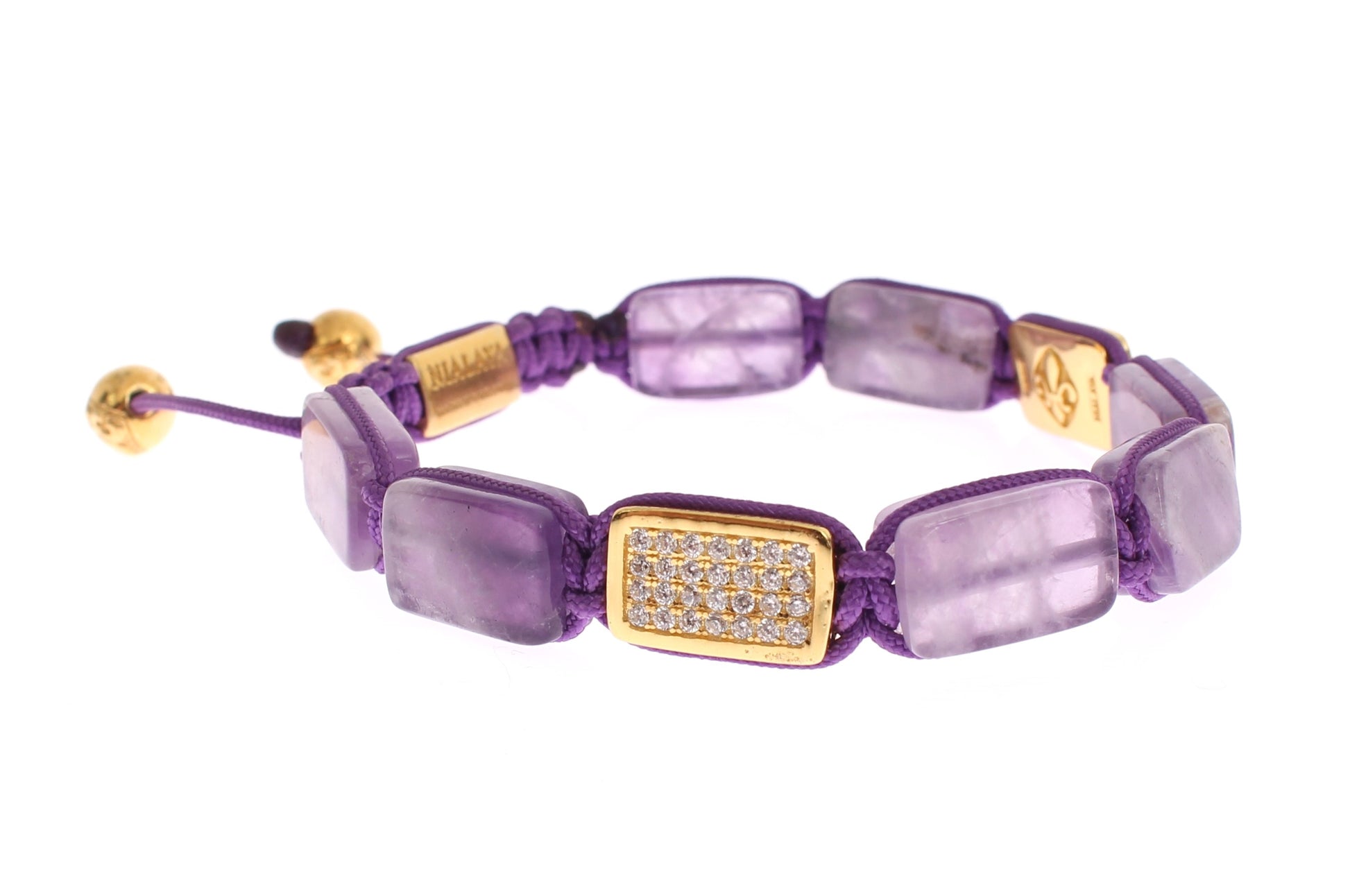 Nialaya CZ Amethyst 18K Gold 925 Bracelet Nialaya