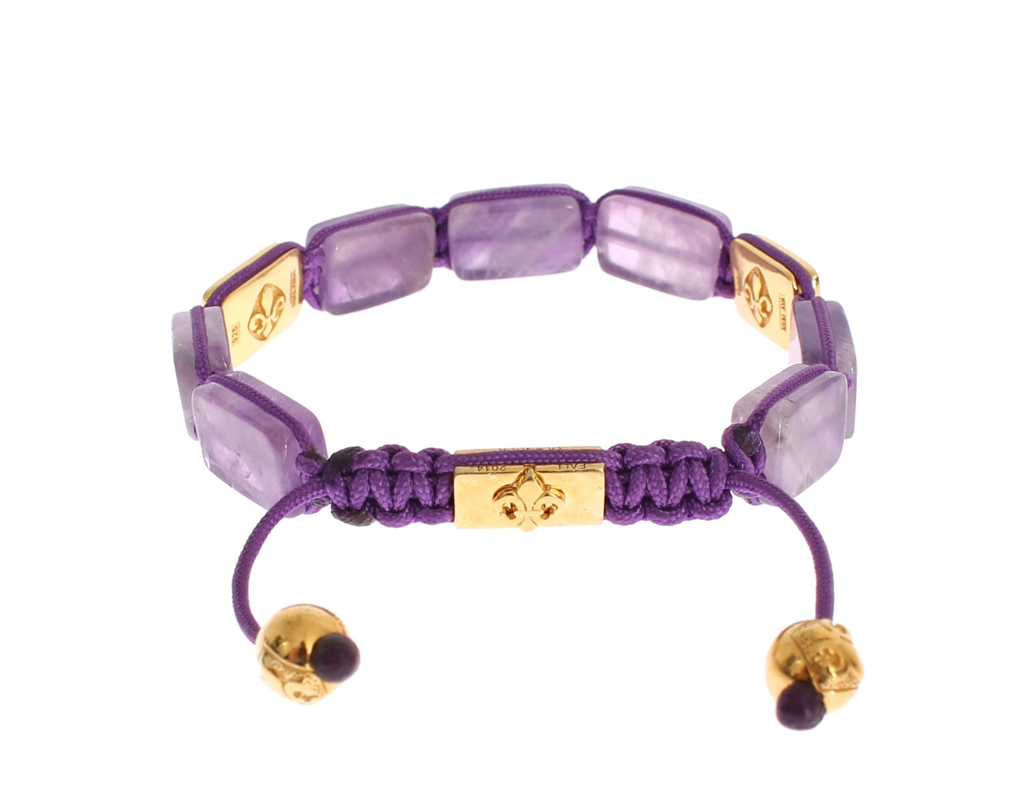 Nialaya CZ Amethyst 18K Gold 925 Bracelet Nialaya