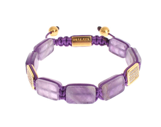 Nialaya CZ Amethyst 18K Gold 925 Bracelet Nialaya