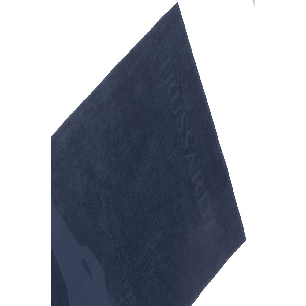 Trussardi Beachwear Blue Cotton Men's Beach Towel Trussardi Beachwear