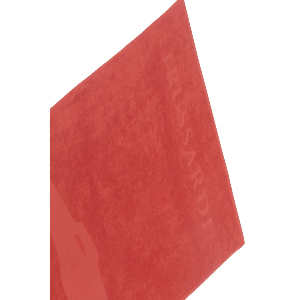 Trussardi Beachwear Red Cotton Men Swim Towel Trussardi Beachwear